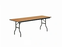 2 pro buffettafels 220 x 76 cm - met ecru stretch hoes