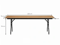 2 pro buffettafels 220 x 76 cm - met ecru stretch hoes - afbeelding 4 van  6