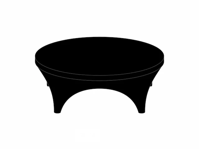 2 pro buffettafels rond - ø 122 cm - met zwarte stretch hoes en top - afbeelding 3 van  7