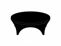 2 pro buffettafels rond - ø 122 cm - met zwarte stretch hoes en top - afbeelding 3 van  7