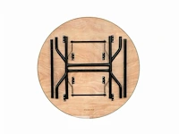 2 pro buffettafels rond - ø 122 cm - met zwarte stretch hoes en top - afbeelding 6 van  7