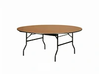 2 pro buffettafels rond - ø 183 cm - met ecru stretch top - afbeelding 1 van  6