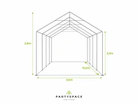 2 pvc partytenten elite 2.3 - 3 x 10 m - wit + grondframe - afbeelding 6 van  13