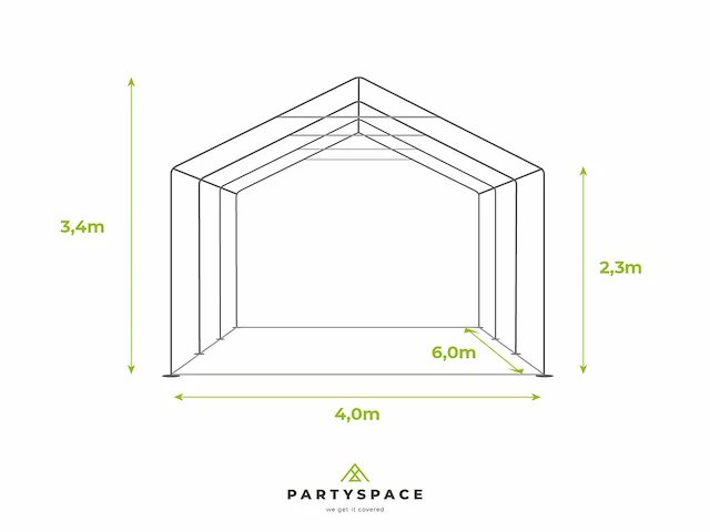 2 pvc partytenten elite 2.3 - 4 x 6 m - wit + grondframe - afbeelding 6 van  13