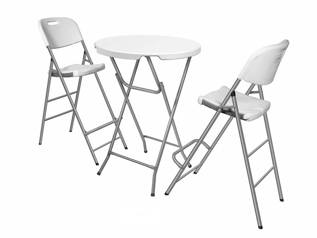 2 receptietafels 110 cm + antraciet stretch hoes - afbeelding 6 van  6