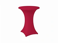 2 receptietafels 110 cm + rode stretch hoes - afbeelding 1 van  6
