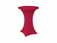 2 receptietafels 110 cm + rode stretch hoes - afbeelding 1 van  6