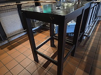 2 rechthoekige + 3 vierkante houten hoge tafels - afbeelding 5 van  7