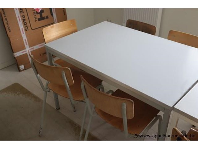 2 rechthoekige kantinetafels vv 8 stoelen - afbeelding 1 van  1