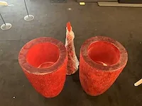 2 rode vazen en boompje - afbeelding 2 van  2