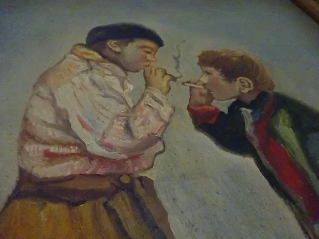 2 rokende volendamse jongens, franz charlet - afbeelding 3 van  3
