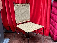 2 rotan stoelen met gietijzer