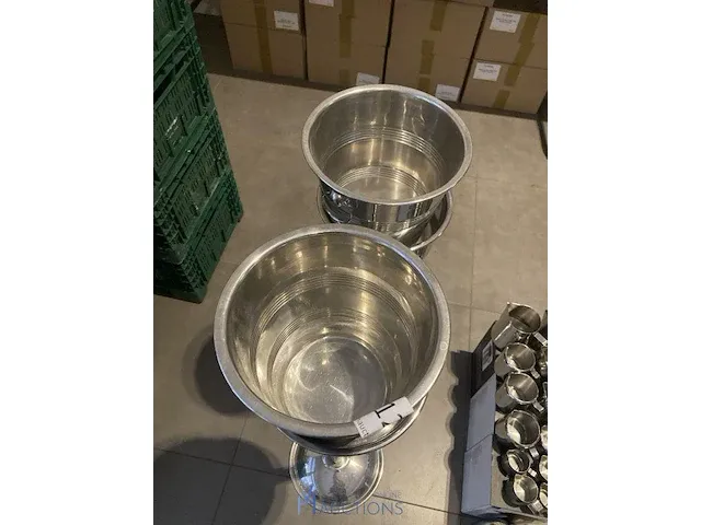 2 rvs champagne emmers - afbeelding 4 van  4
