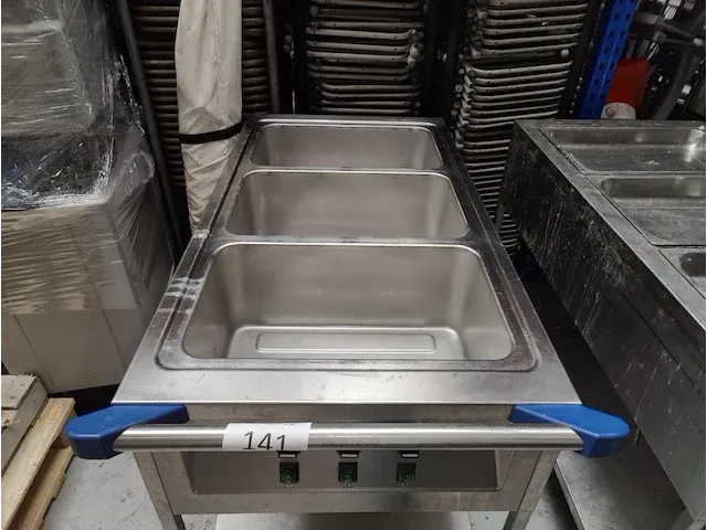 2 rvs elektrische verrijdbare bain marie karren blanco swe3 - afbeelding 2 van  12