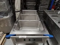 2 rvs elektrische verrijdbare bain marie karren blanco swe3 - afbeelding 2 van  12