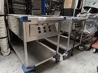 2 rvs elektrische verrijdbare bain marie karren blanco swe3 - afbeelding 1 van  12