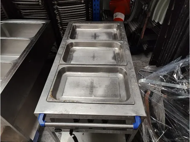 2 rvs elektrische verrijdbare bain marie karren blanco swe3 - afbeelding 12 van  12