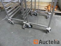 2 rvs trolleys met waterpassen - afbeelding 2 van  5