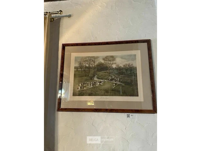 2 schilderijen jachttafereel - afbeelding 1 van  2