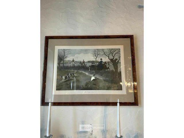 2 schilderijen jachttafereel - afbeelding 2 van  2