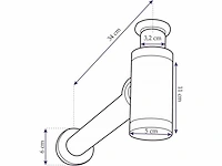 ( 2 setjes ) wastafel sifon compact en clickwaste - geborsteld staal - afbeelding 2 van  4