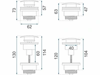 ( 2 setjes ) wastafel sifon compact en clickwaste - geborsteld staal - afbeelding 4 van  4