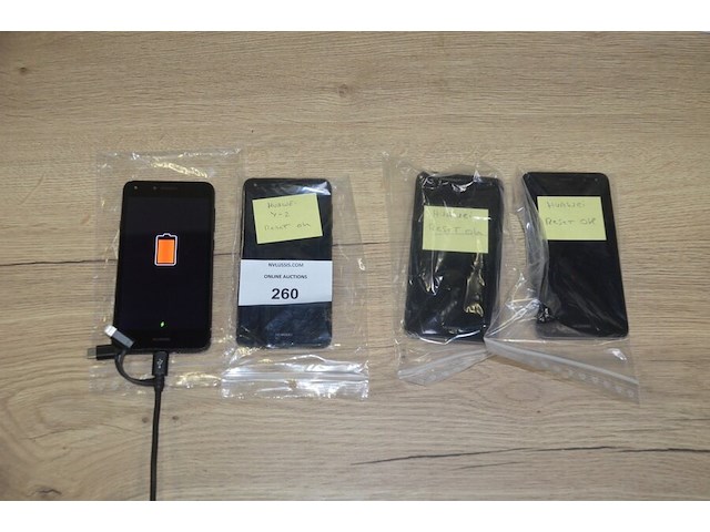 2 smartphones huawei y5ii/cun-l01, 2 smartphones huawei y6/ma-l41, allen zonder lader (b401) - afbeelding 1 van  8