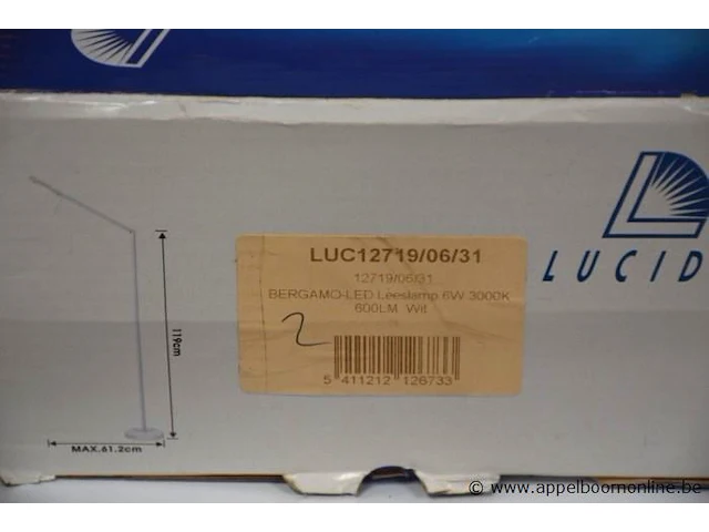 2 staande led leeslampen lucide bergamo - afbeelding 2 van  2