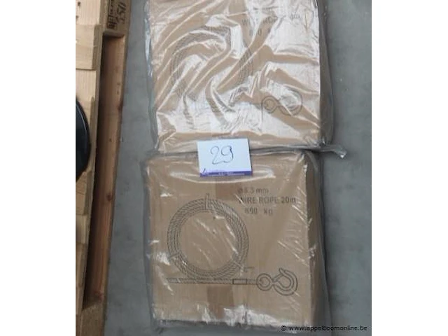 2 stalen kabels 8,3mm, 20m lengte - afbeelding 1 van  2