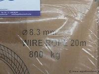 2 stalen kabels 8,3mm, 20m lengte - afbeelding 2 van  2