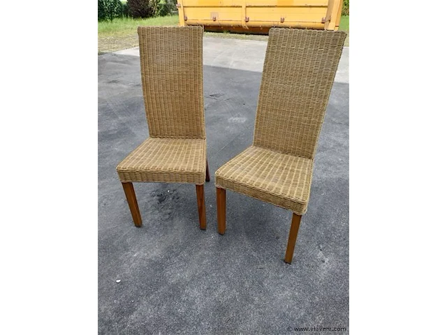 2 stoelen met riet zitting/rug - afbeelding 1 van  1
