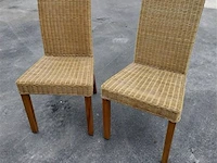2 stoelen met riet zitting/rug - afbeelding 1 van  1