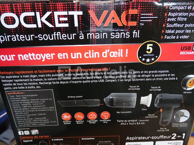 2 stofzuigers / blowers / inflators venteo miracle pocket stofzuiger snoerloos - afbeelding 8 van  8