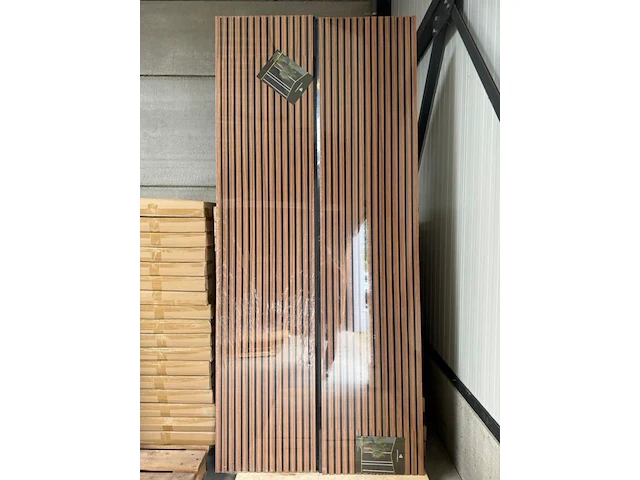 2 stuks akoestisch wandpaneel - rosewood - 270 x 60 cm - houten wandpaneel - afbeelding 4 van  4