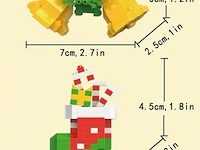 2 stuks bouwstenen kerst bellen en sok - afbeelding 2 van  2