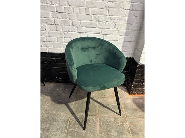 2 stuks velvet stoel classic green - afbeelding 1 van  1