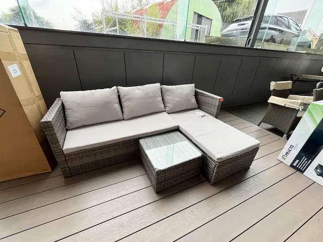 2 tuinsets in rattan, 3-delig - afbeelding 2 van  3
