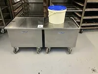 2 verrijdbare inox vulbakken - afbeelding 1 van  4