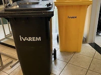 2 verrijdbare pvc afvalcontainers van 240l - afbeelding 1 van  1