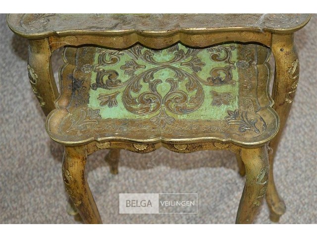 2 vintage bijzettafeltjes - afbeelding 2 van  3