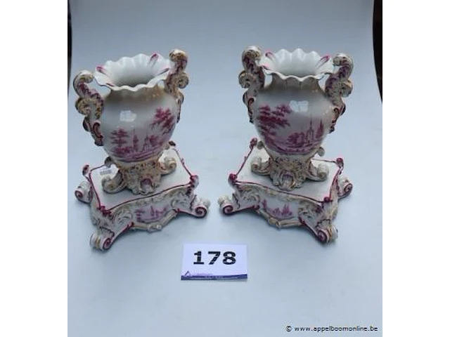 2 vintage vazen h 30cm - afbeelding 1 van  3