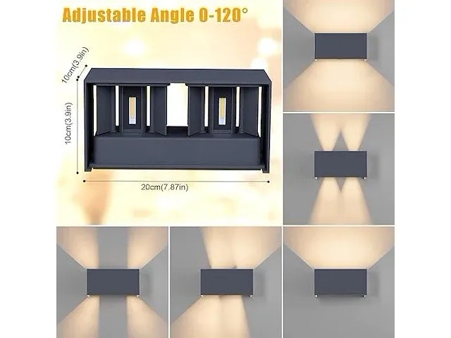 2 wandlampen, verstraler, antraciet - afbeelding 2 van  2