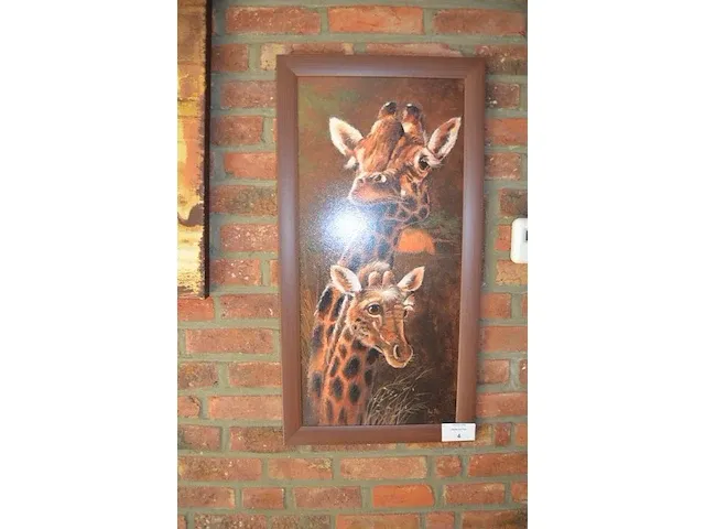 2 wandversieringen dierenprint op doek, schilderij olieverf - afbeelding 5 van  8