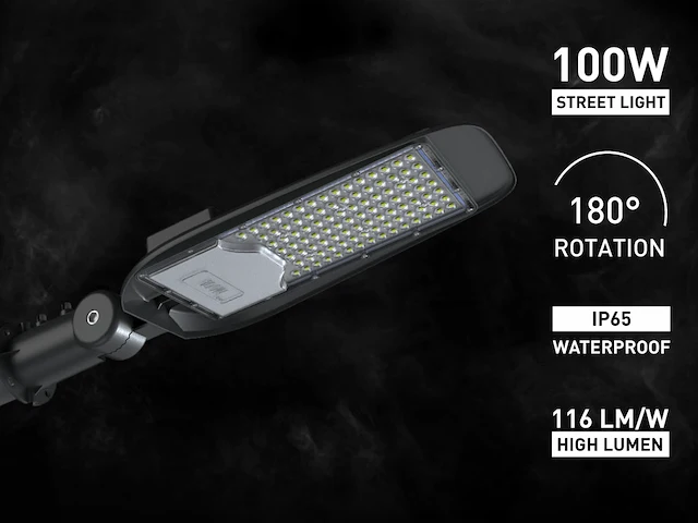 2 x 100w 4200k led pro hoog lumen straat verlichtingen waterdicht kantelbaar - afbeelding 1 van  8