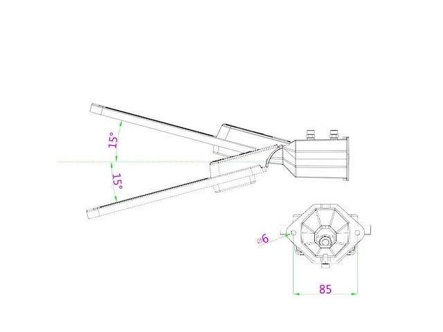 2 x 100w 5000k led straatverlichting met lens waterdicht kantelbaar - afbeelding 10 van  10