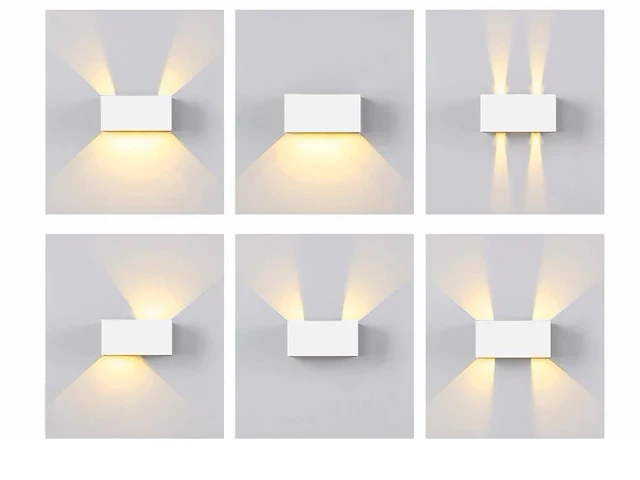 2 x 12w led wit wandlamp 4 licht verstelbaar waterdicht - afbeelding 4 van  10