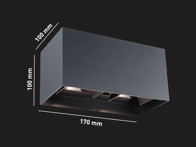 2 x 12w led zwart wandlamp 4 licht verstelbaar waterdicht - afbeelding 6 van  7