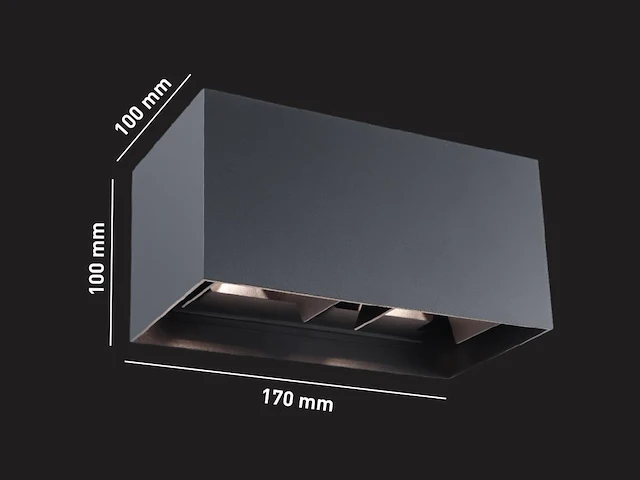 2 x 12w led zwart wandlamp 4 licht verstelbaar waterdicht - afbeelding 6 van  7