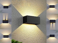 2 x 12w led zwart wandlamp 4 licht verstelbaar waterdicht - afbeelding 1 van  7