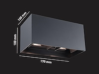 2 x 12w led zwart wandlamp 4 licht verstelbaar waterdicht - afbeelding 6 van  7